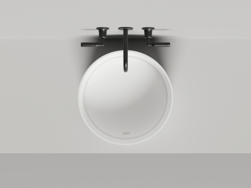 Раковина из искусственного камня S-Stone Salini ARMONIA 130422MF 50х50 накладная цвет белый - фото 4